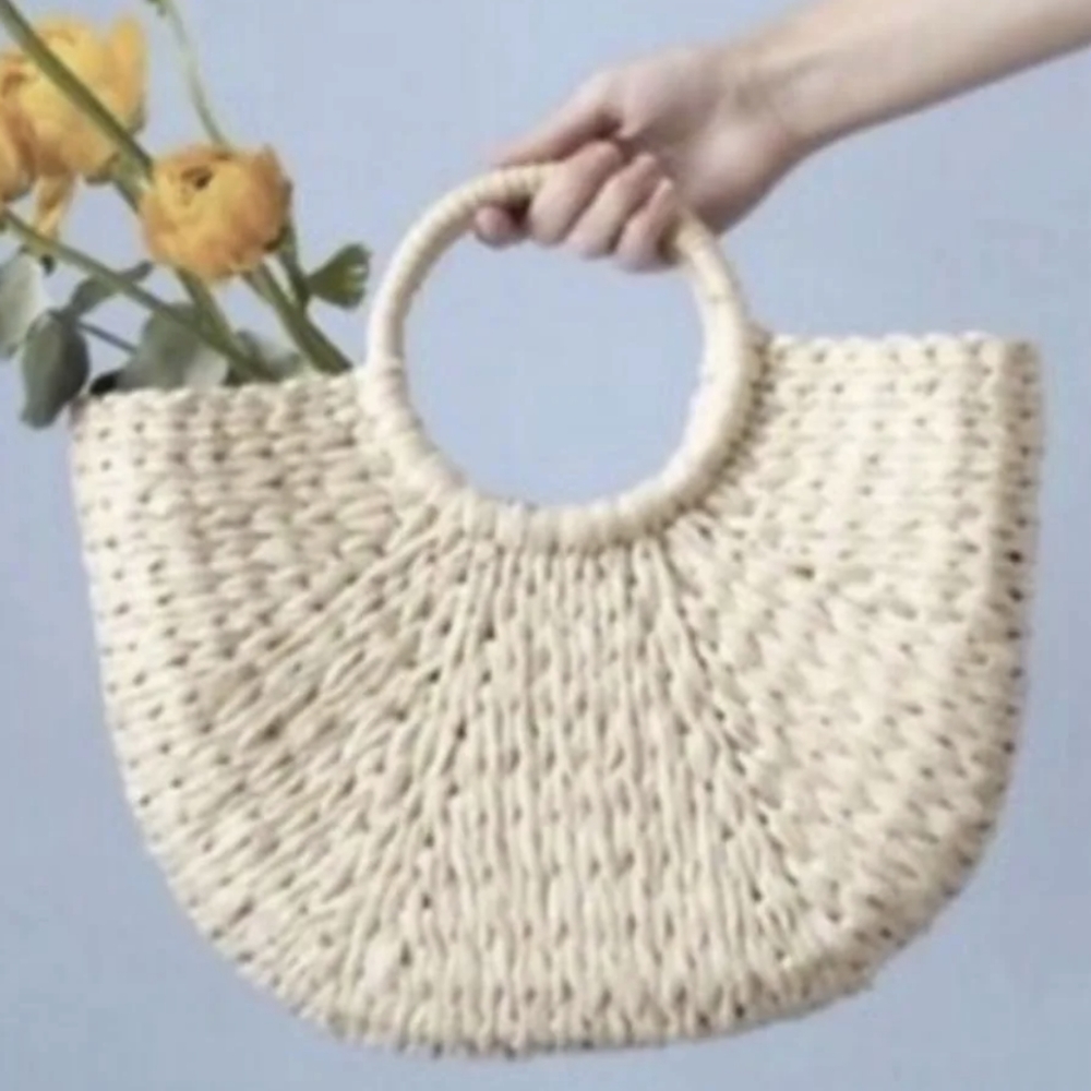 L'OCCITANE Cream Woven Handbag
